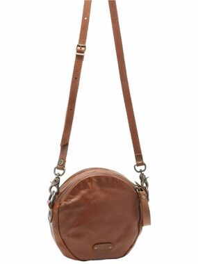 Frye Cognac Round Leather Crossbody Bag